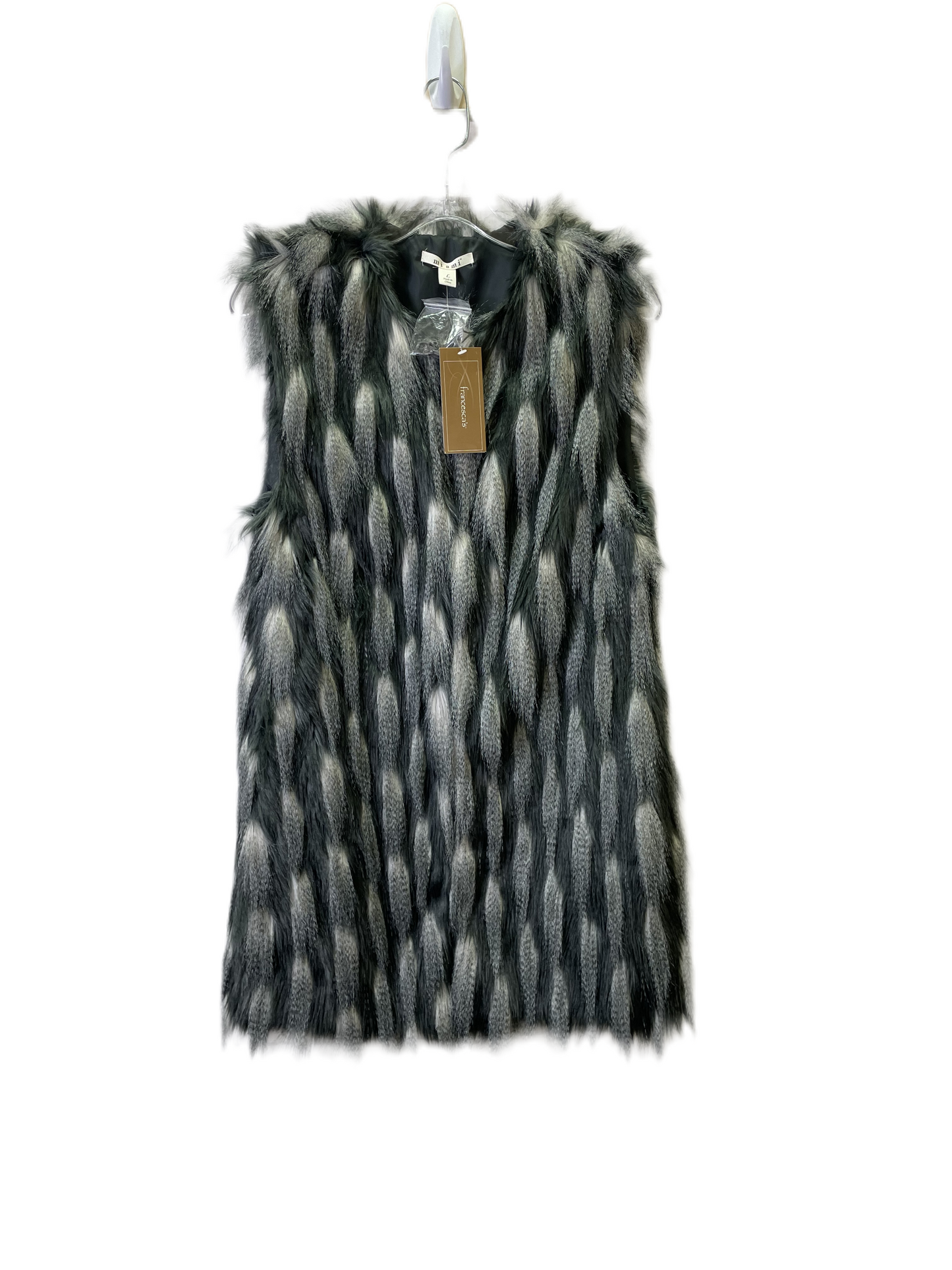 Vest Faux Fur & Sherpa By Miami In Grey, Size: L