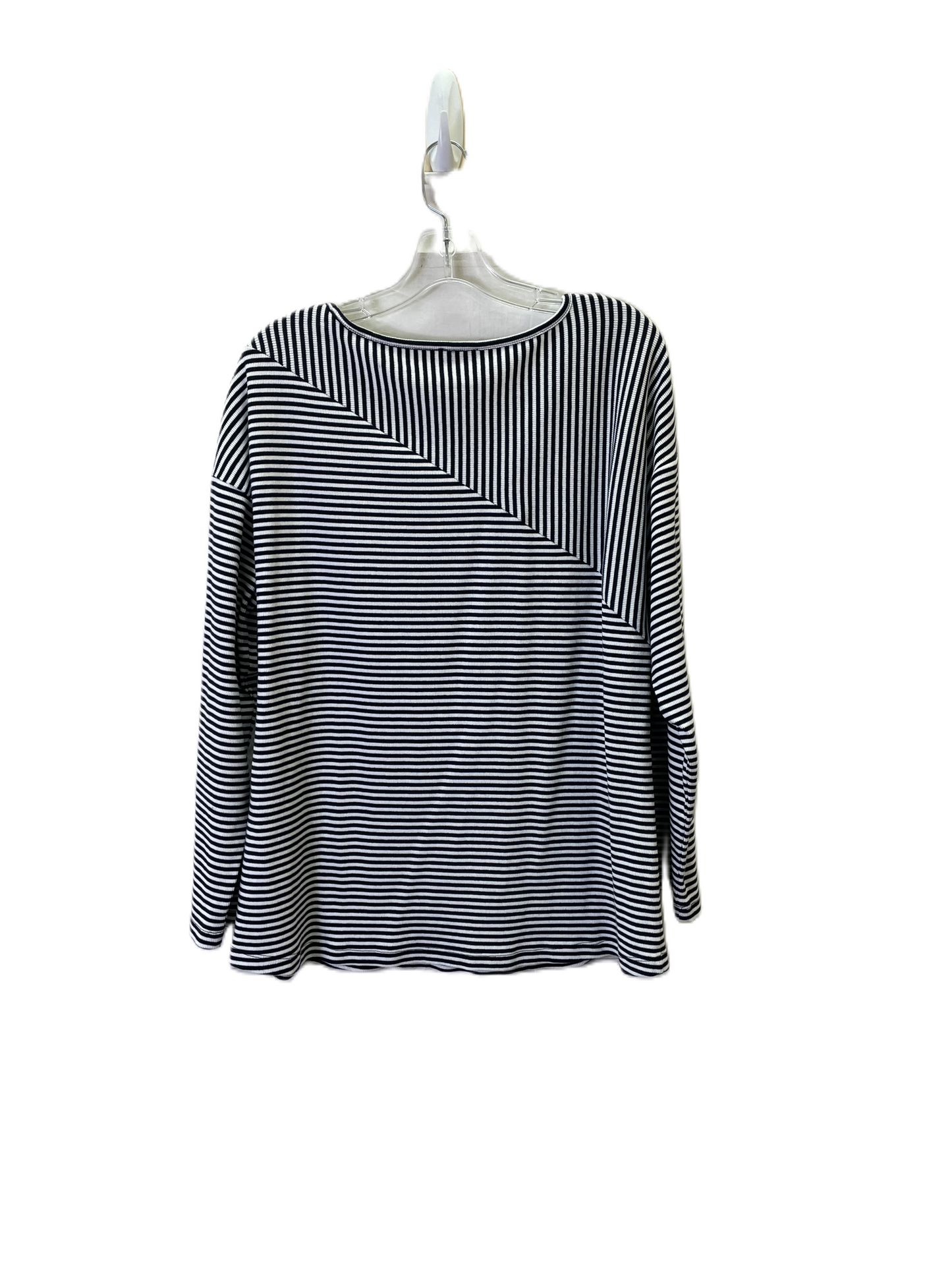 Top Long Sleeve By Talbots In Black & White, Size: L