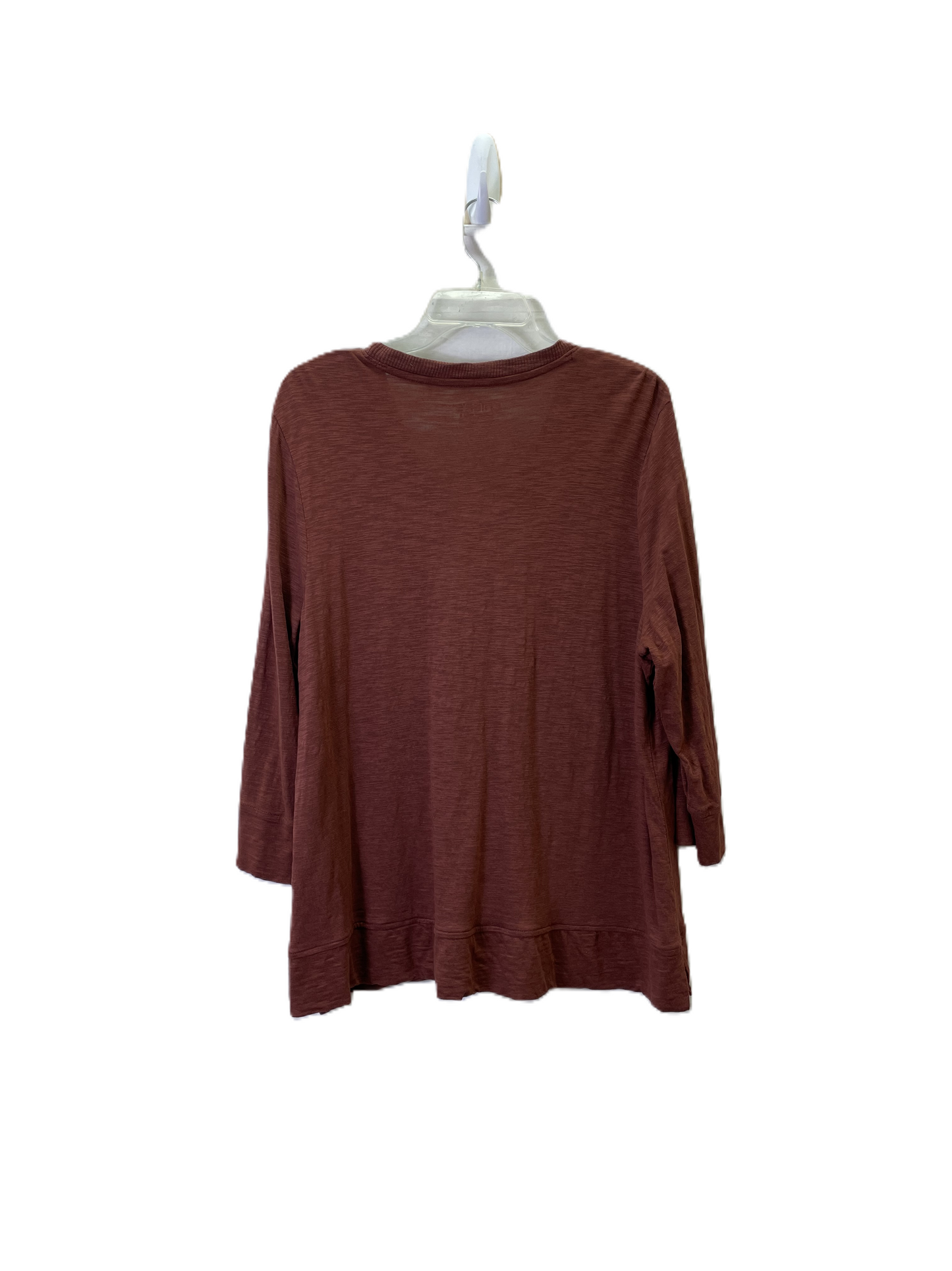 Top Long Sleeve Basic By Chicos In Brown, Size: Xl