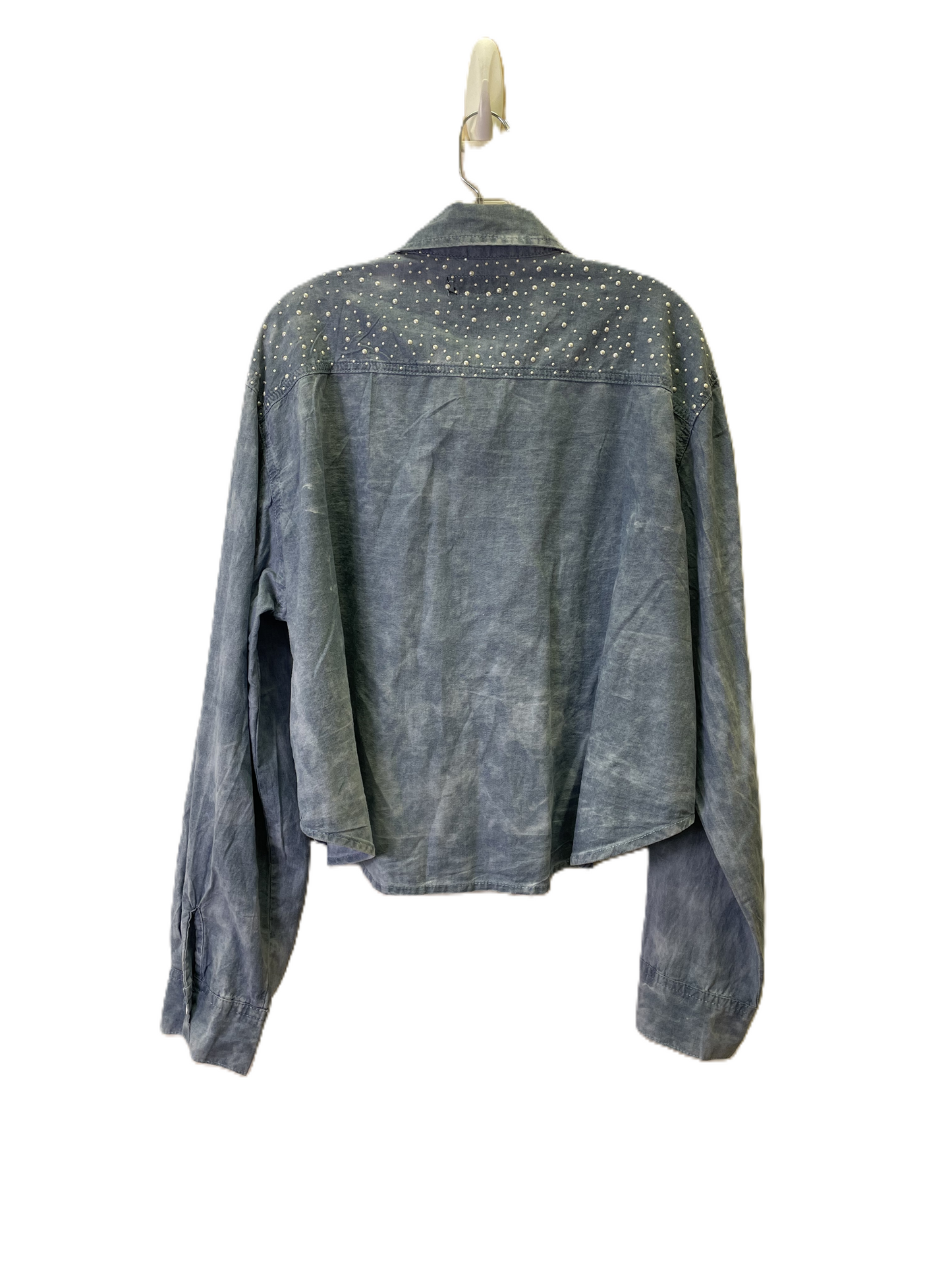 Blouse Long Sleeve By thrill jeans In Blue, Size: 3x