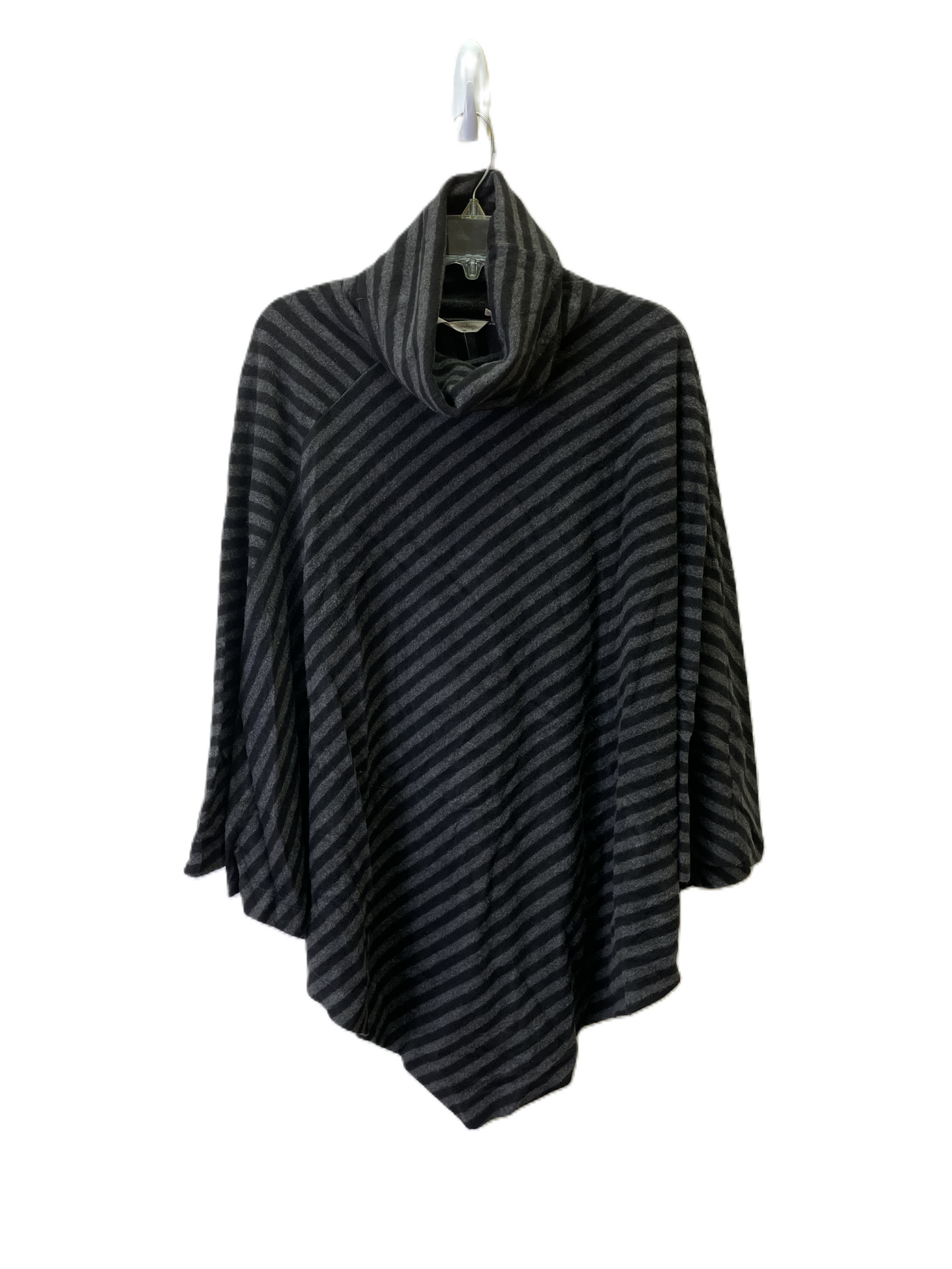 Poncho By Soft Surroundings In Black & Grey, Size: Osfm