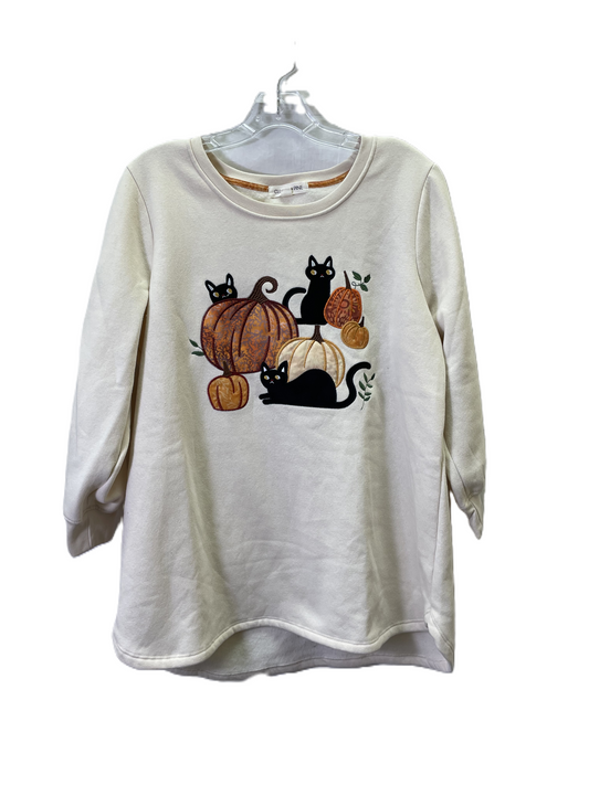 Sweatshirt Crewneck By Clover + Pine In Cream, Size: Xl