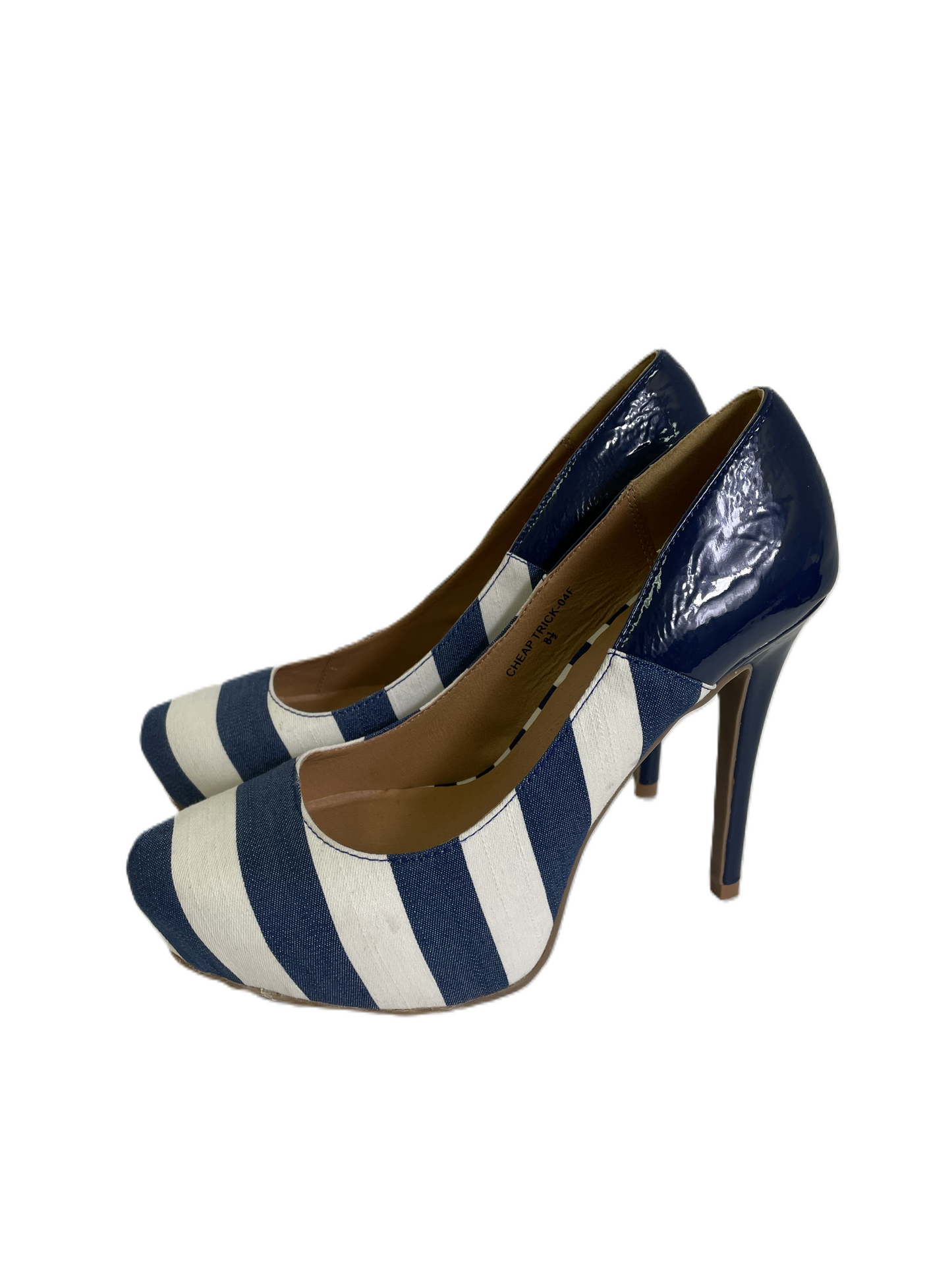 Shoes Heels Stiletto By Go Max In Blue & White, Size: 8.5