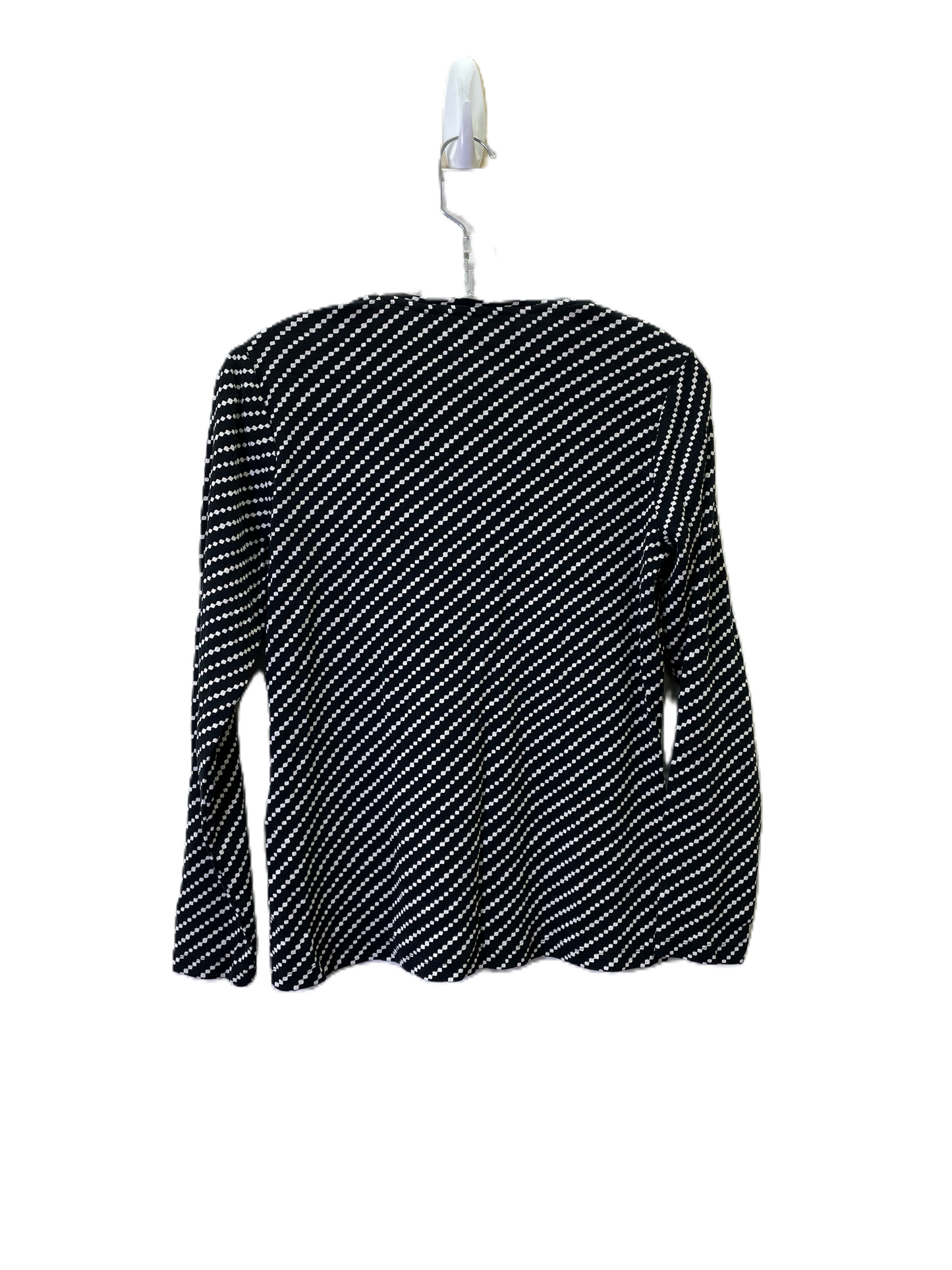 Top Long Sleeve By Chicos In Black & White, Size: S