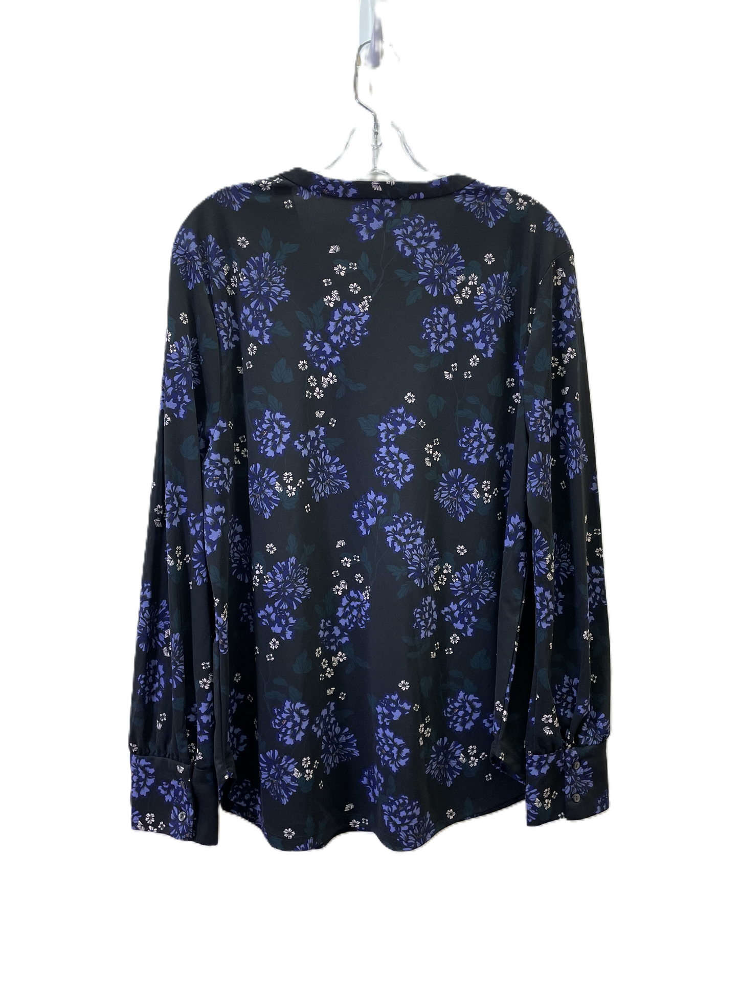 Top Long Sleeve By Ann Taylor In Black & Purple, Size: Xl