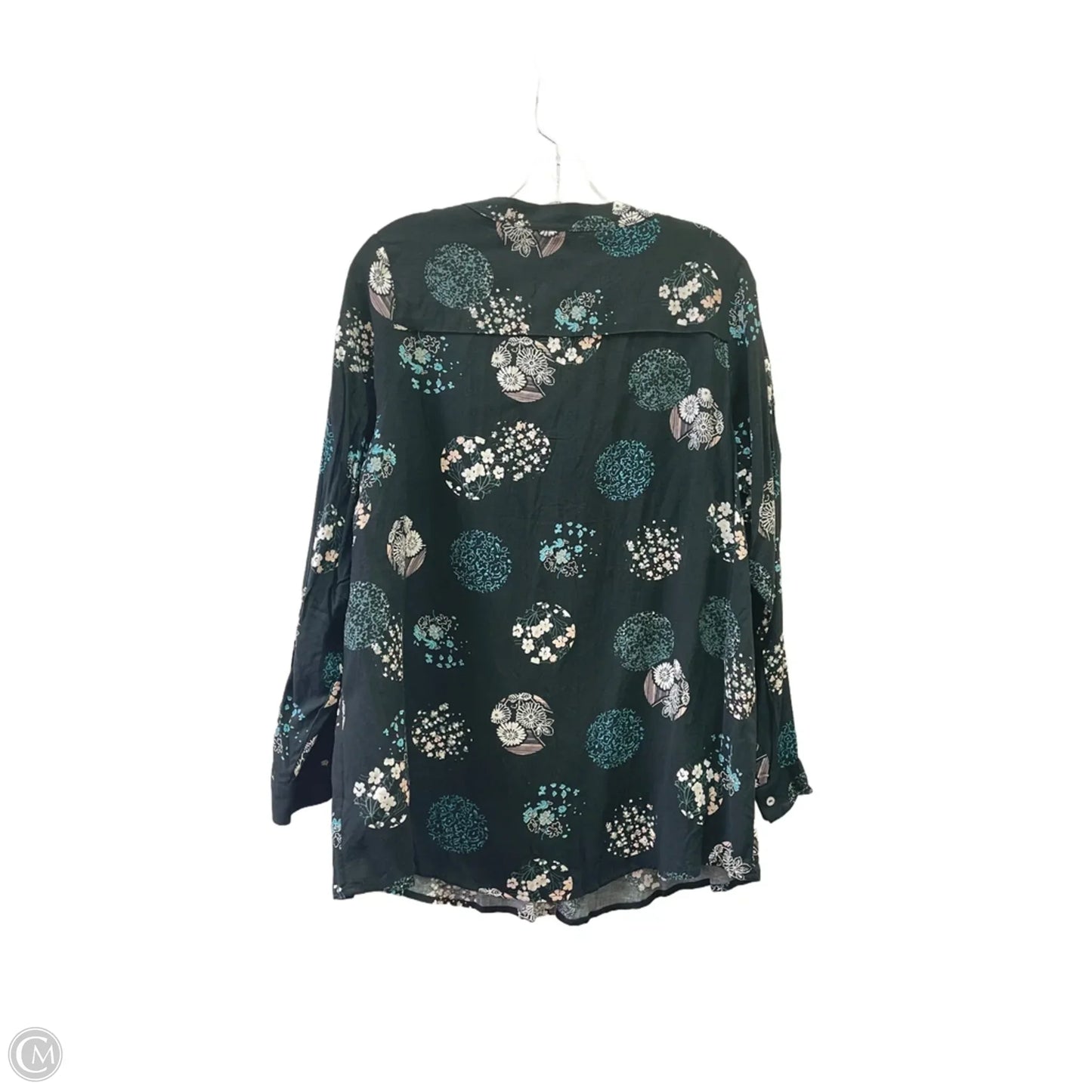 Top Long Sleeve By Woman Within In Black & White, Size: 1x