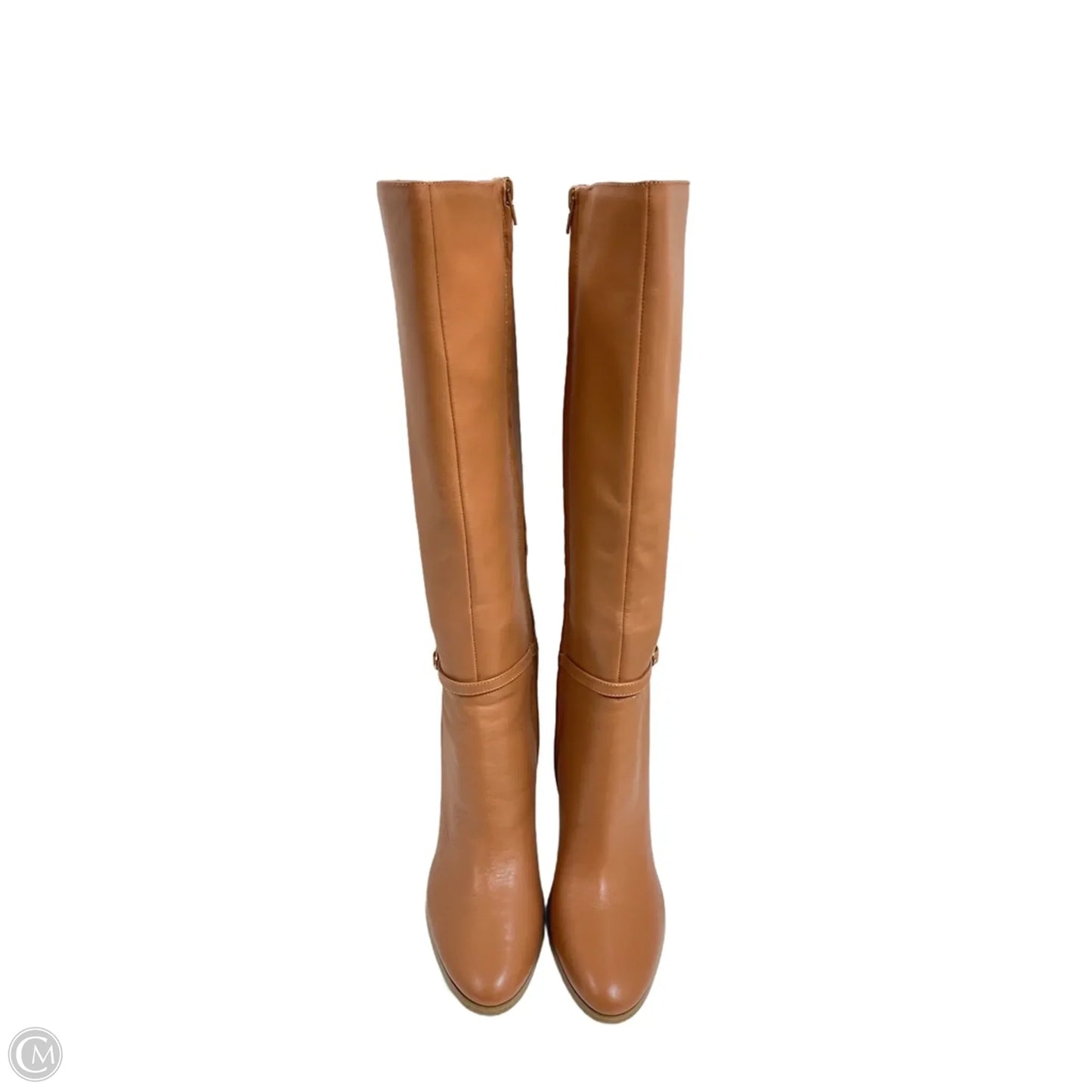 Boots Knee Heels By Nine West In Tan, Size: 10