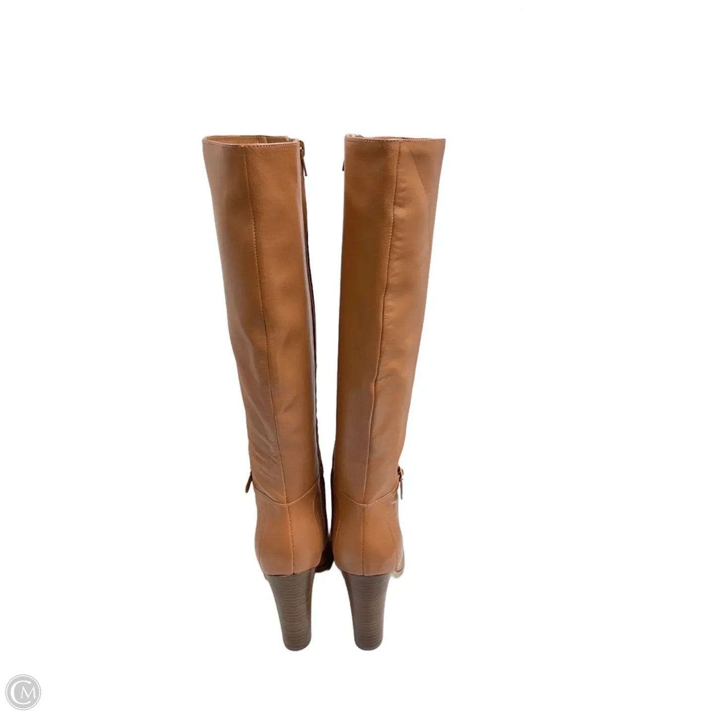 Boots Knee Heels By Nine West In Tan, Size: 10