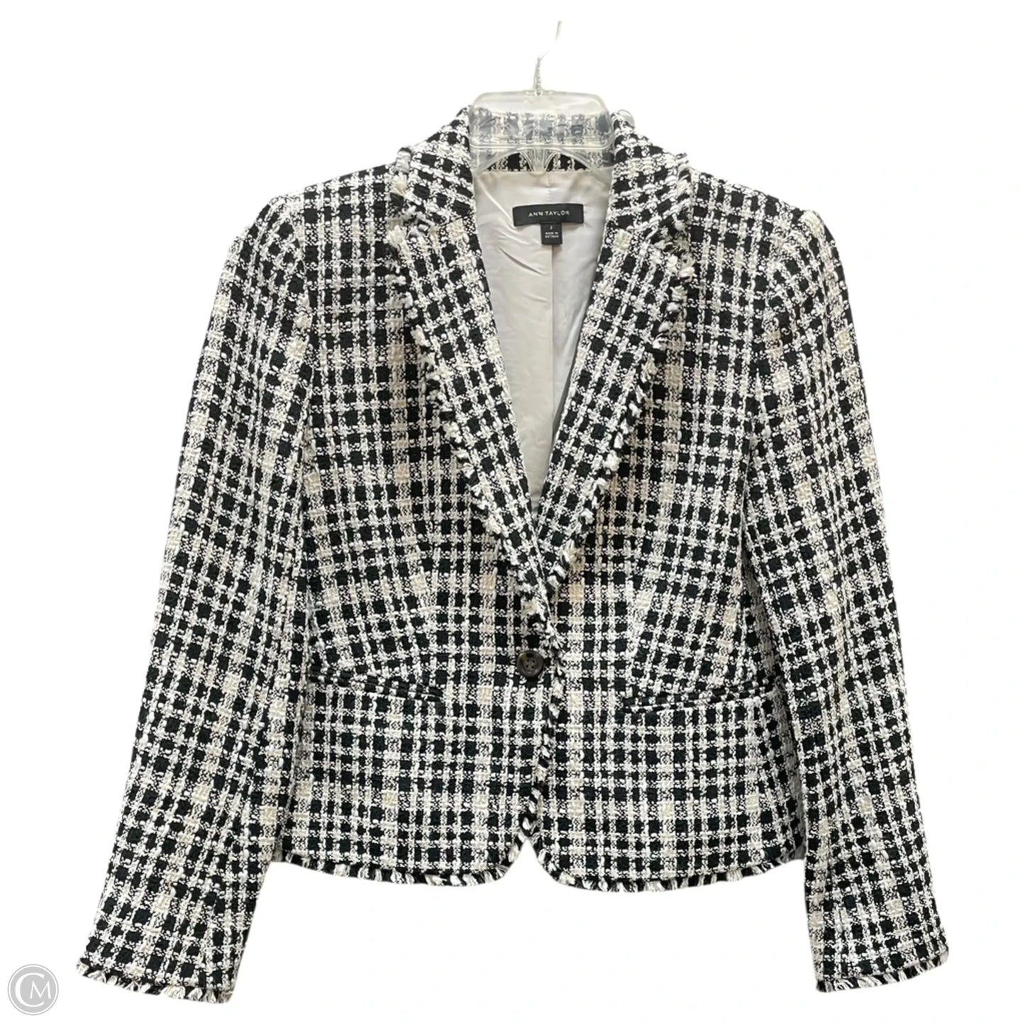 Blazer By Ann Taylor In Black & Cream, Size: Xs