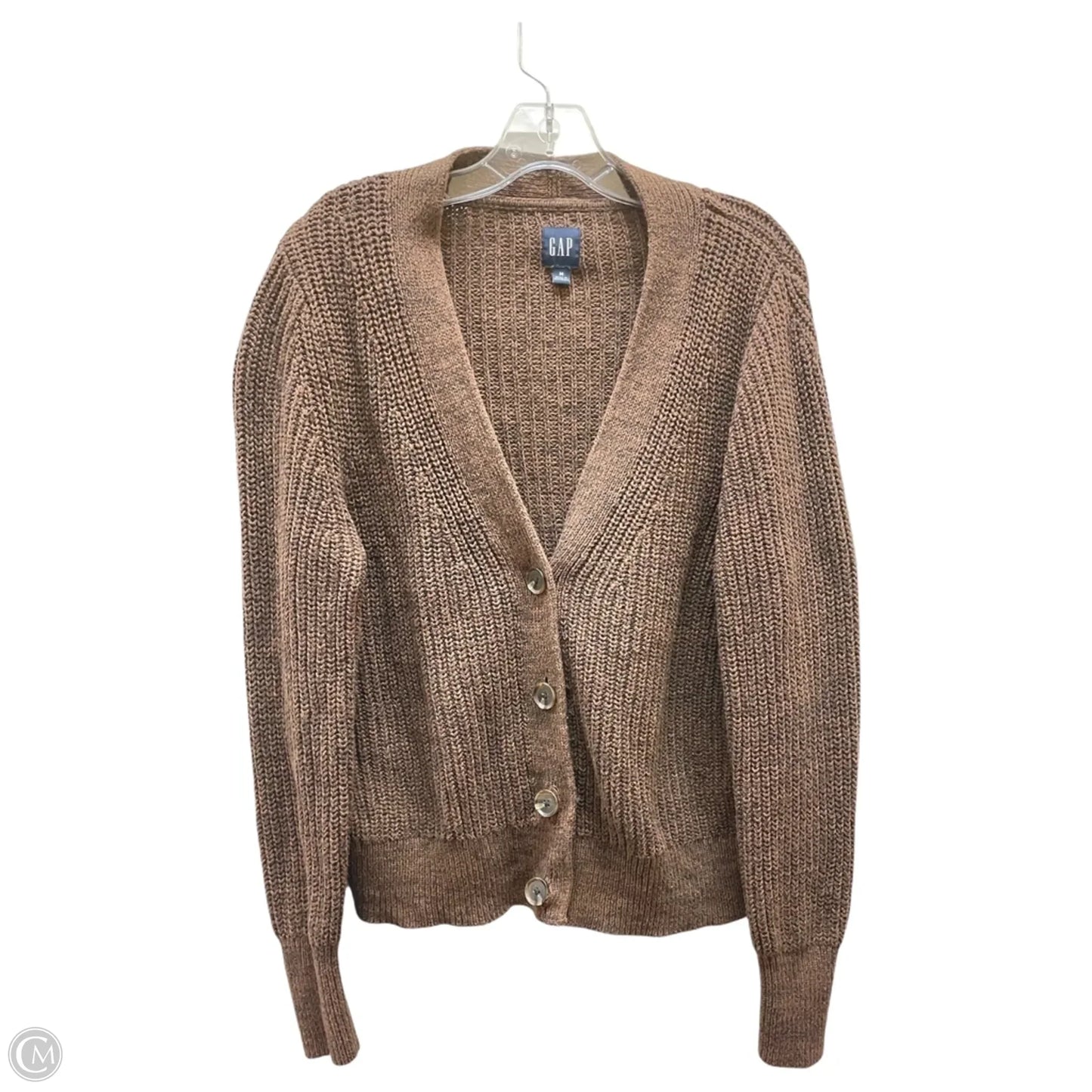 Sweater Cardigan By Gap In Brown, Size: M