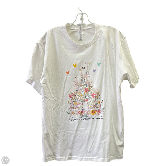 Top Short Sleeve Basic By CARRIBEAN SEAL Disney In White, Size: L