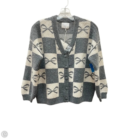 Sweater Cardigan By SOHO & STELLA In Grey & White, Size: Xs