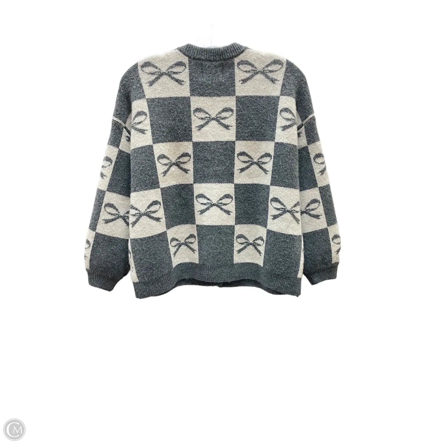 Sweater Cardigan By SOHO & STELLA In Grey & White, Size: Xs