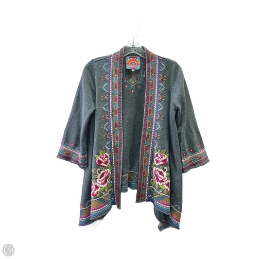 Sweater Cardigan By Johnny Was In Grey, Size: Xs