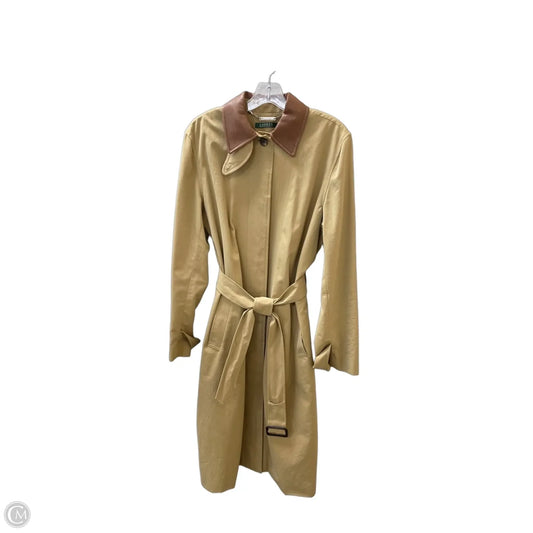 Coat Trench Coat By Lauren By Ralph Lauren In Tan, Size: L