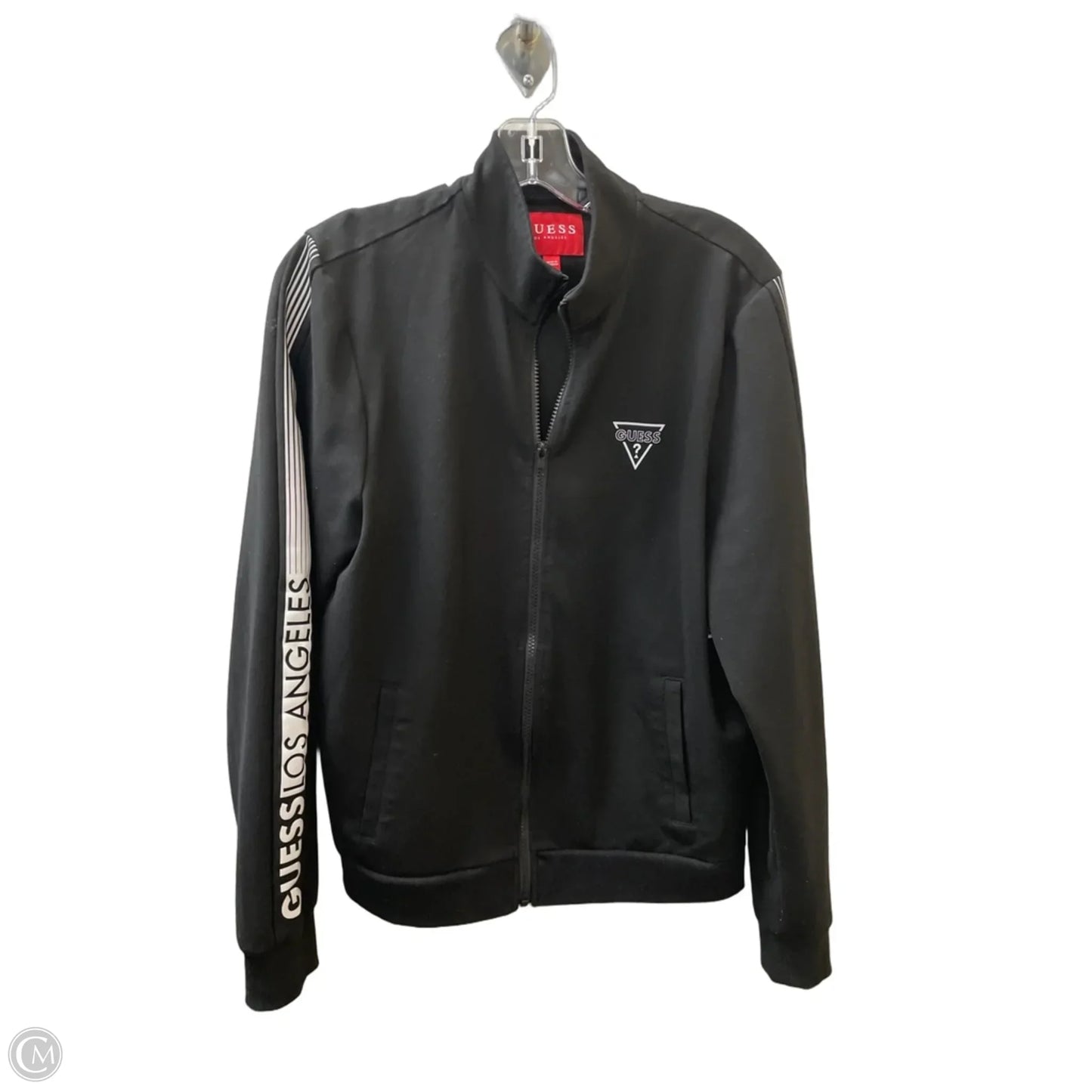 Athletic Jacket By Guess In Black, Size: S