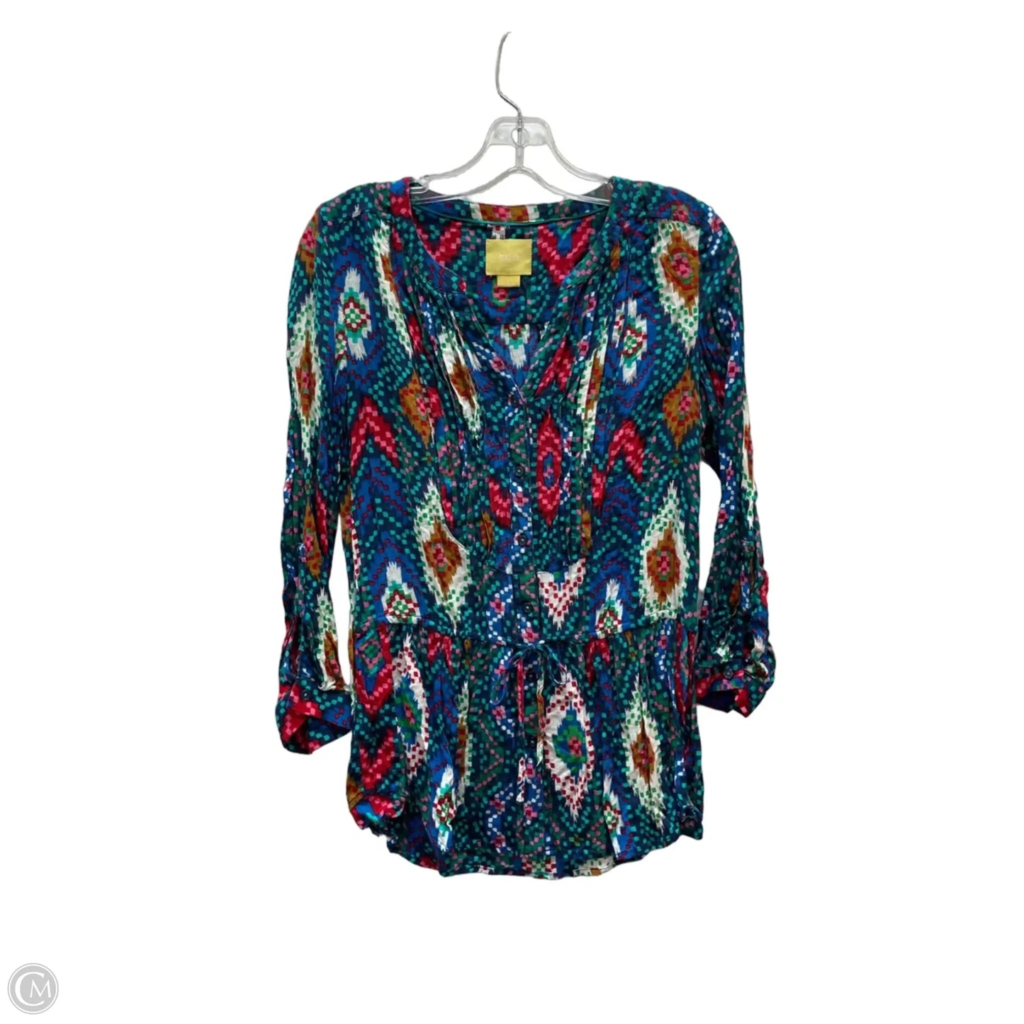Top Long Sleeve By Maeve In Blue & Pink, Size: Xs