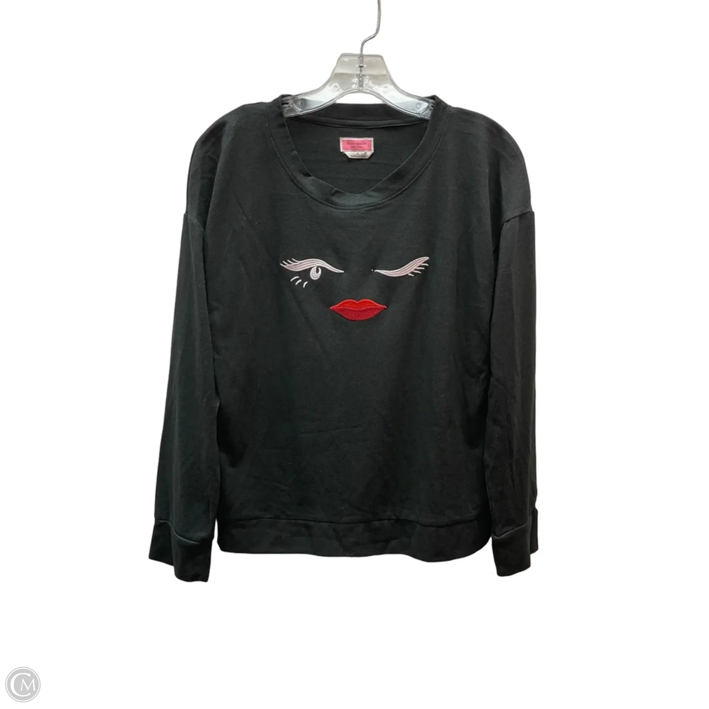 Top Long Sleeve Designer By Kate Spade In Black, Size: S