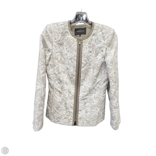 Blazer Designer By Lafayette 148 In Cream & Tan, Size: S