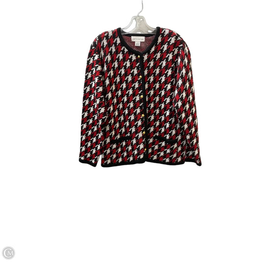 Sweater Cardigan By Croft And Barrow In Black & Red, Size: S
