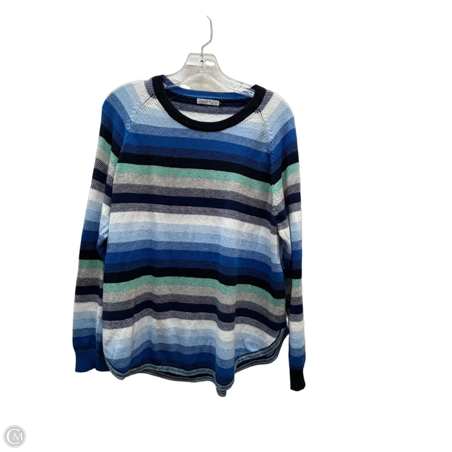 Sweater By Clothes Mentor In Blue & White, Size: Xl