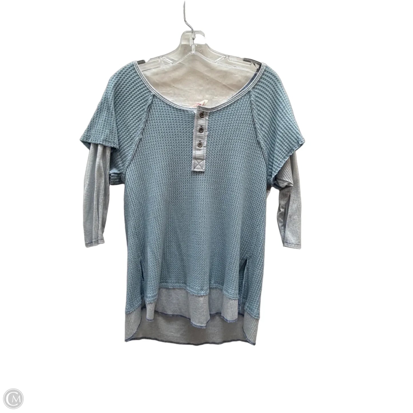 Top 3/4 Sleeve By Cmc In Blue, Size: L
