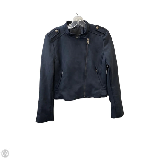 Jacket Moto By Banana Republic In Blue, Size: M