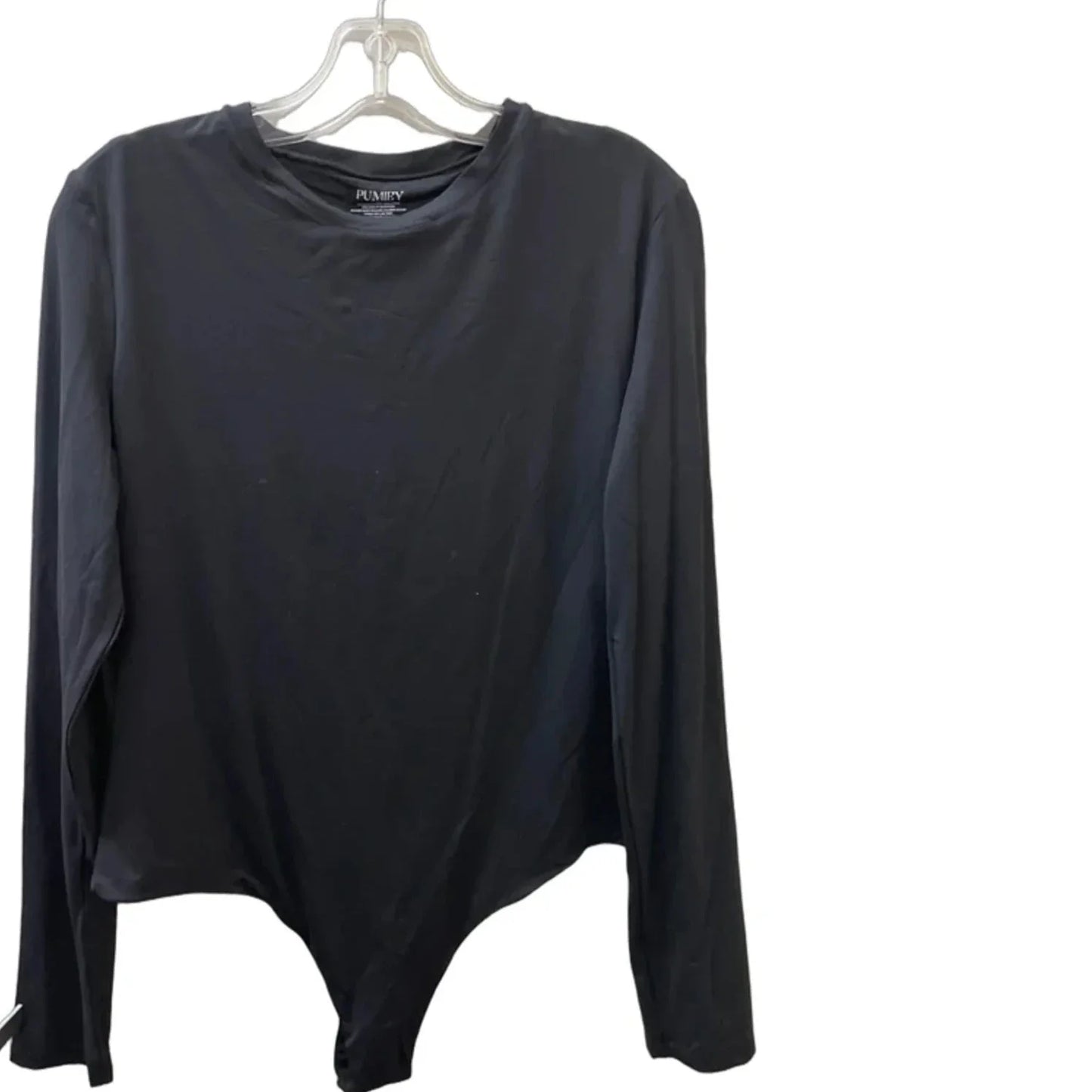 Top Long Sleeve Basic By Pumiey In Black, Size: 2x