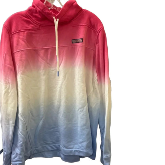 Sweatshirt Collar By Vineyard Vines In Blue & Red & White, Size: L