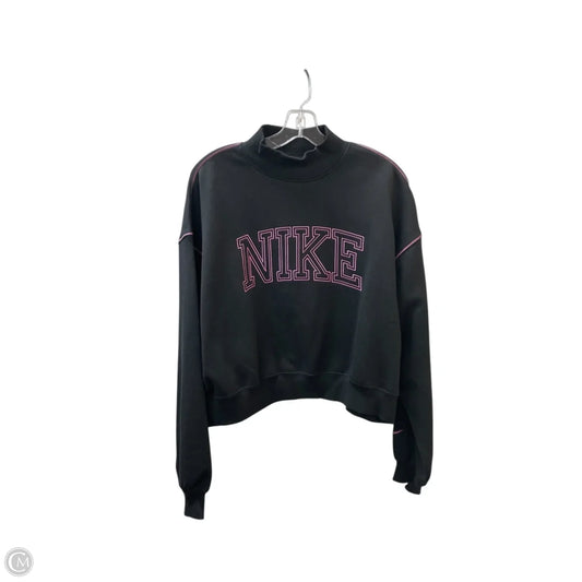 Sweatshirt Collar By Nike Apparel In Black & Pink, Size: M