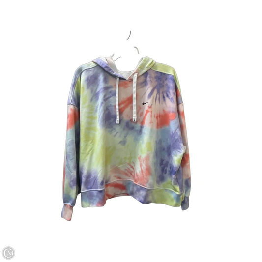 Athletic Top Long Sleeve Hoodie By Nike Apparel In Tie Dye Print, Size: 2x