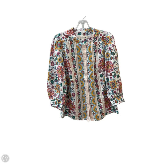 Top 3/4 Sleeve By Boden In Floral Print, Size: S