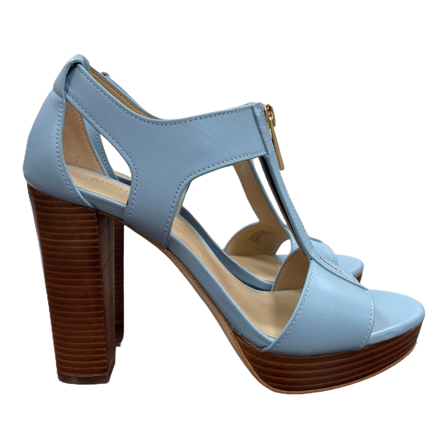 Blue Sandals Heels Block By Michael By Michael Kors, Size: 6