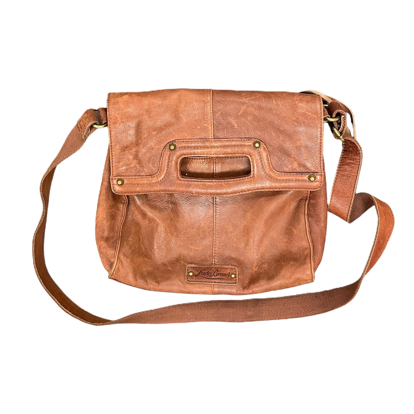 Handbag Leather By Lucky Brand, Size: Medium