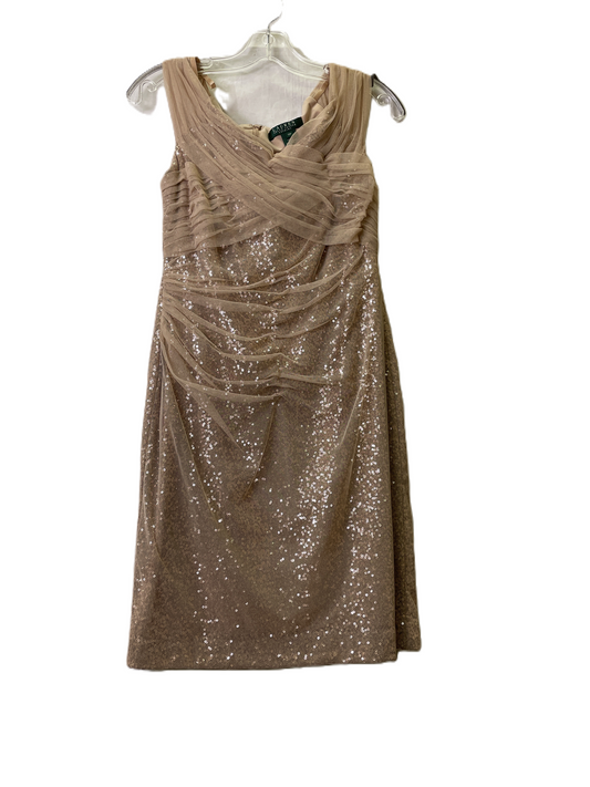 Gold Dress Casual Midi By Lauren By Ralph Lauren, Size: M