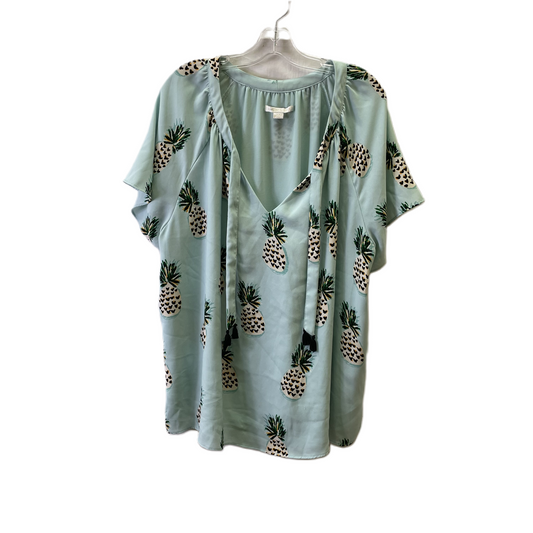 Blue Top Short Sleeve By Cooper & Ella, Size: 2x