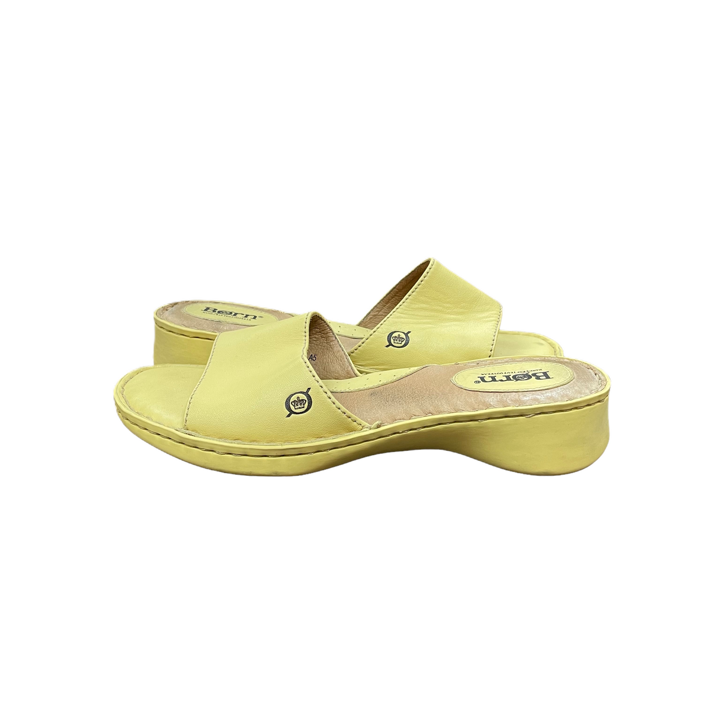 Yellow Sandals Flats By Born, Size: 8