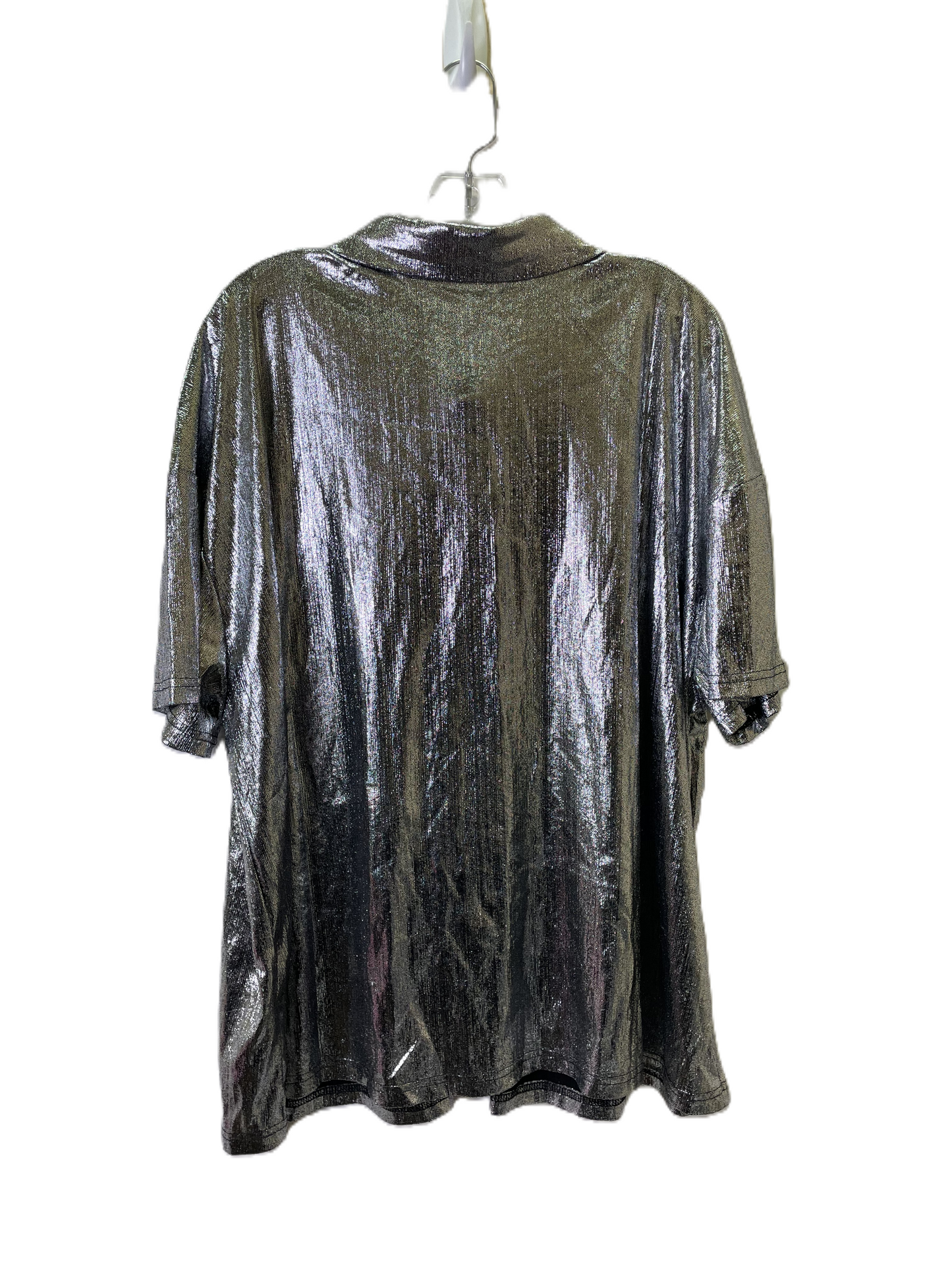 Top Short Sleeve By Shein In Silver, Size: 4x