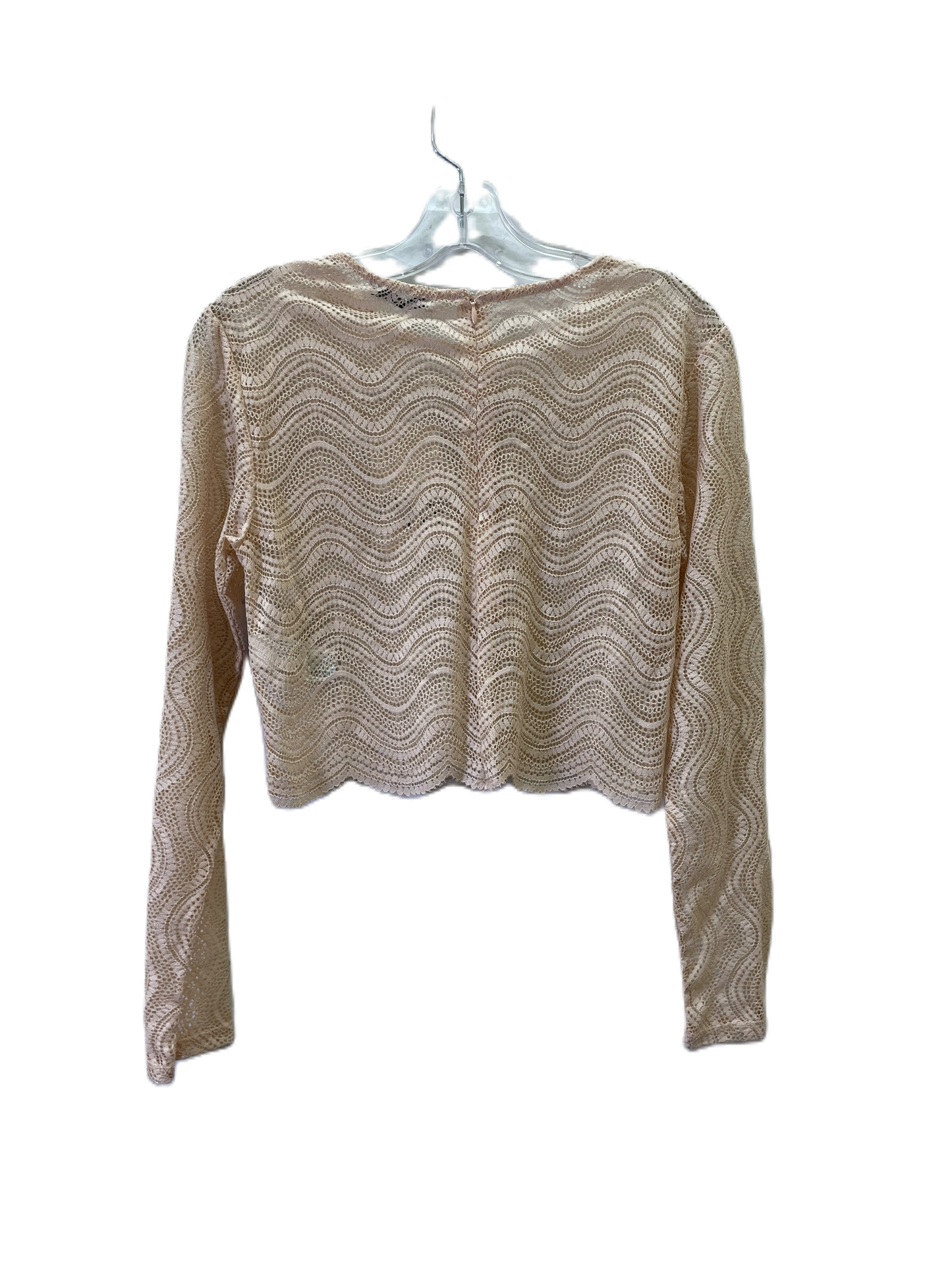 Top Long Sleeve By Zara In Peach, Size: L