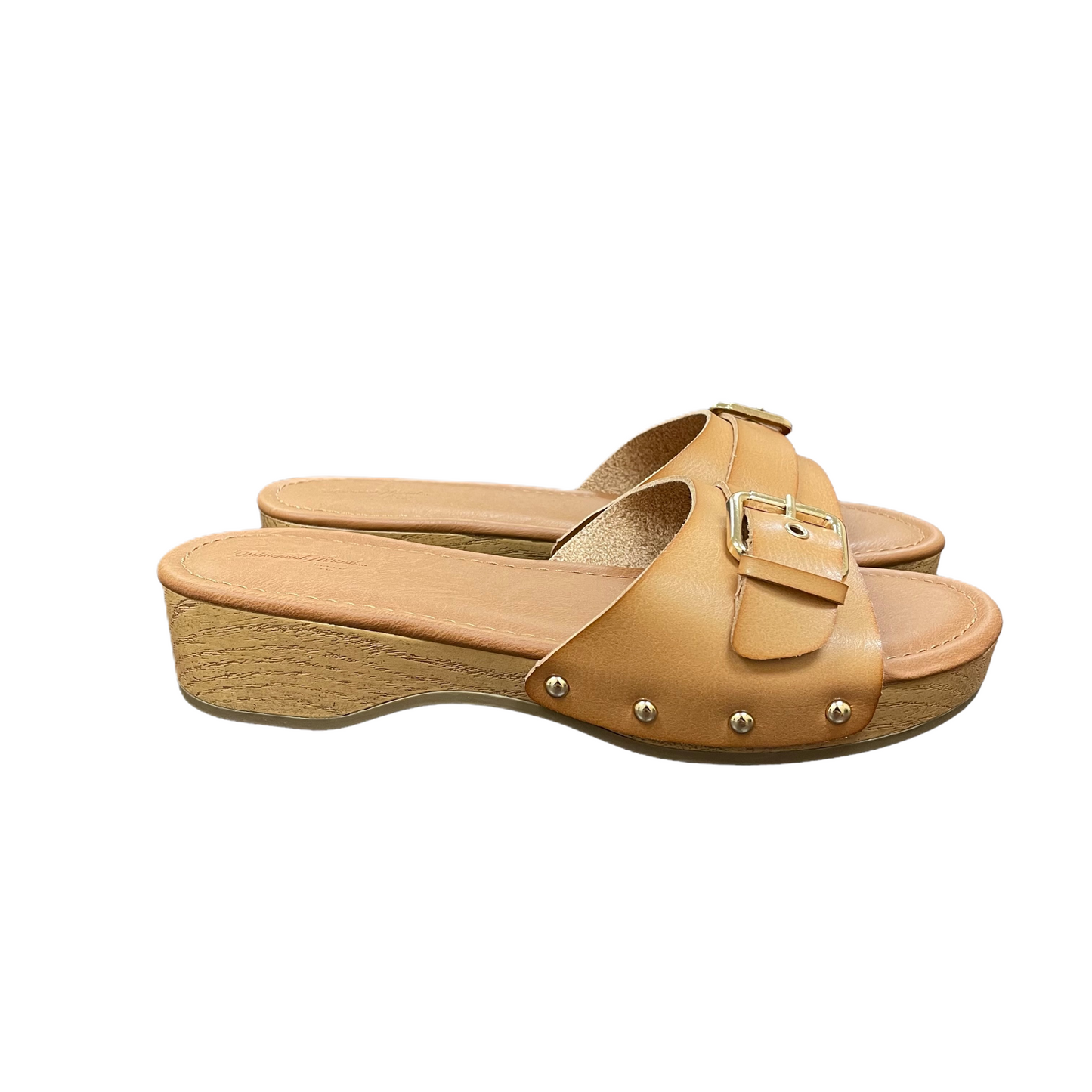 Brown Sandals Heels Block By Universal Thread, Size: 7.5