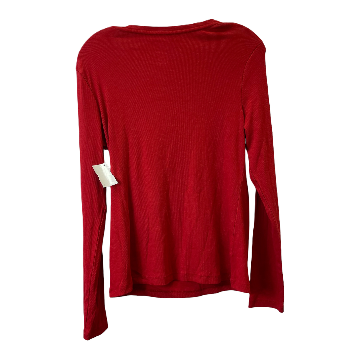 Red Top Long Sleeve Basic By A New Day, Size: M