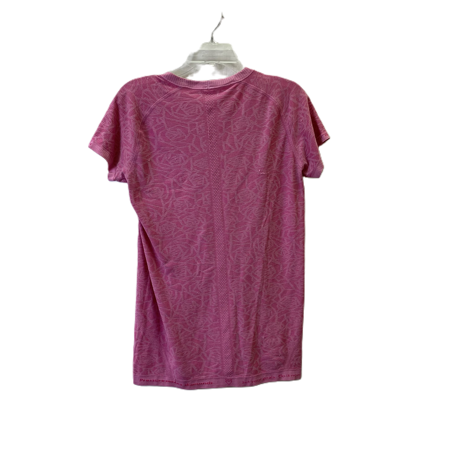 Pink Athletic Top Short Sleeve By Lululemon, Size: L
