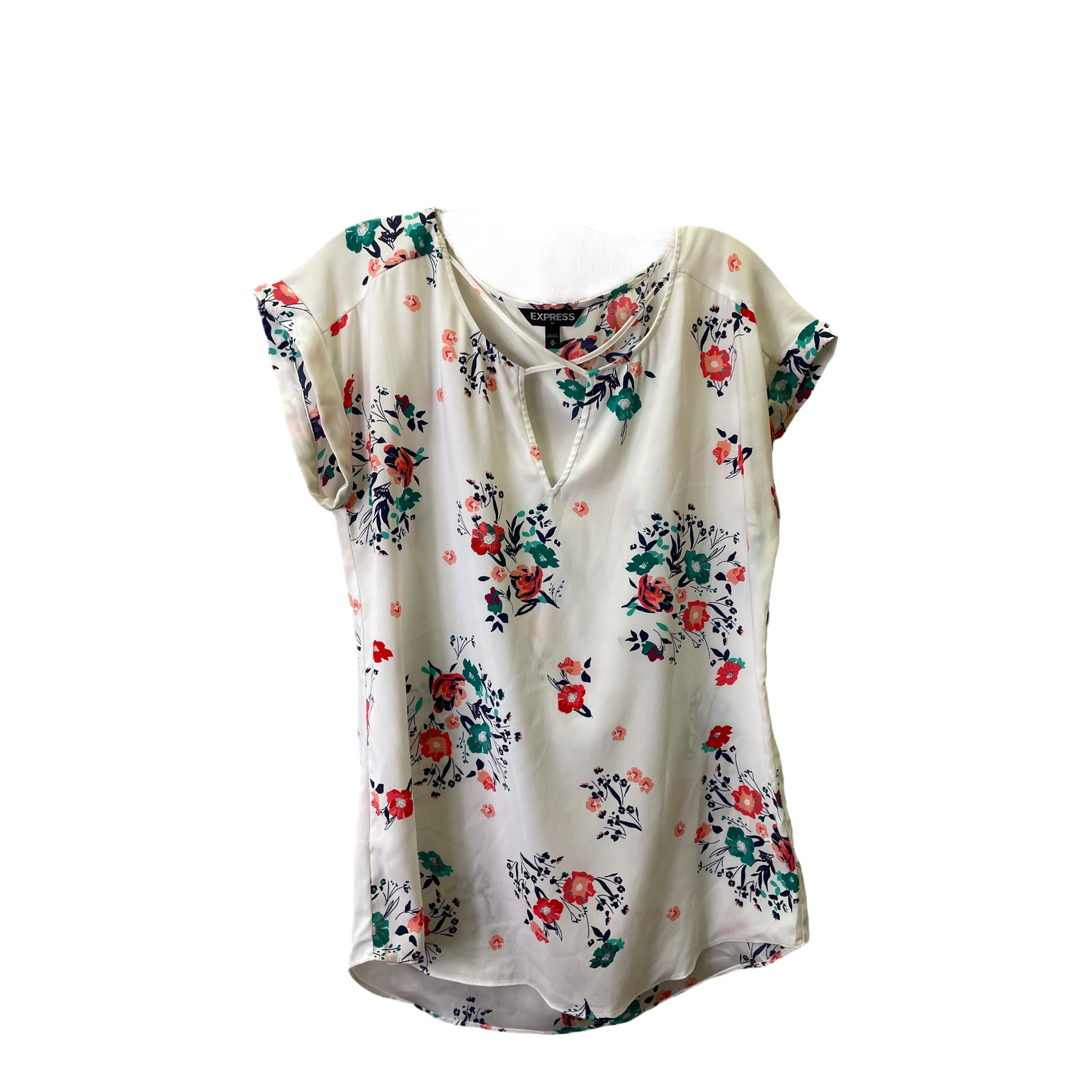 Floral Print Top Sleeveless By Express, Size: M