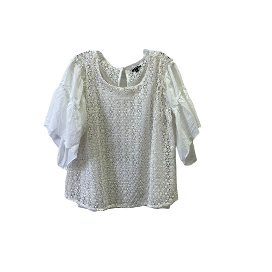 White Top Short Sleeve By Stella And Dot, Size: 1x
