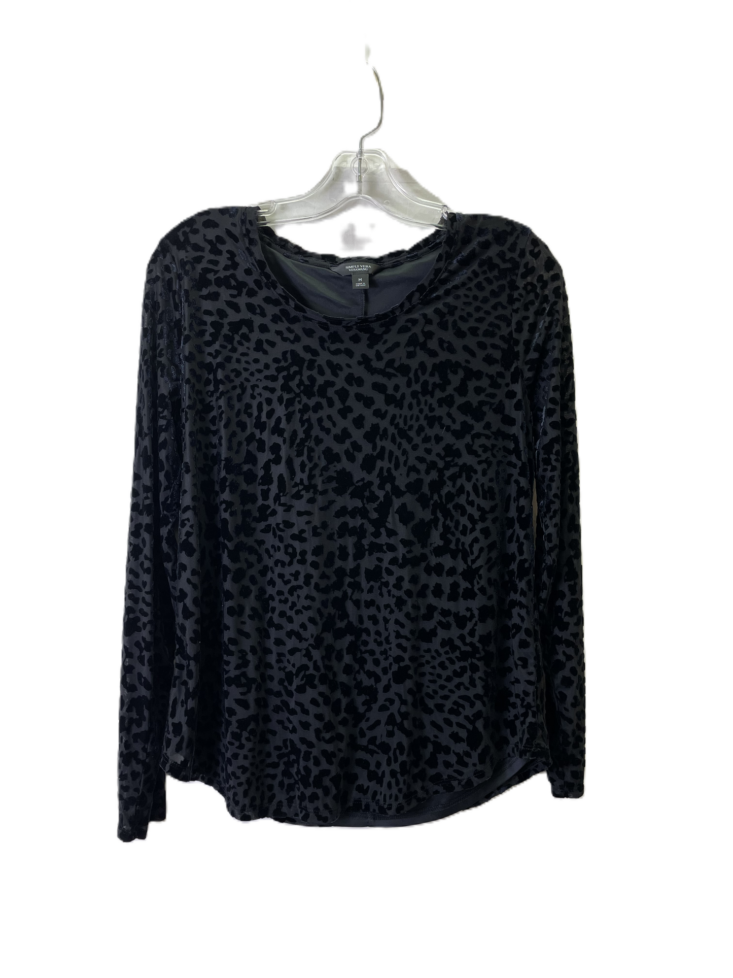 Top Long Sleeve By Simply Vera In Black, Size: M