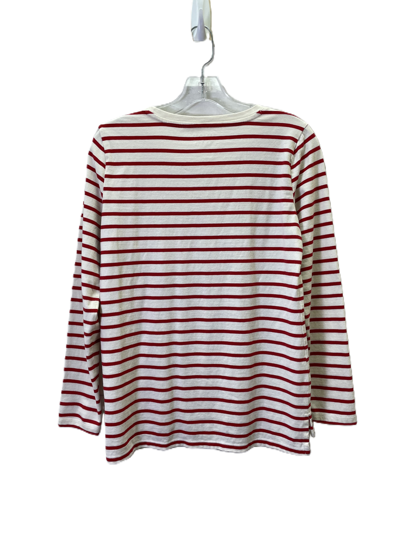 Top Long Sleeve By Talbots In Red & White, Size: S