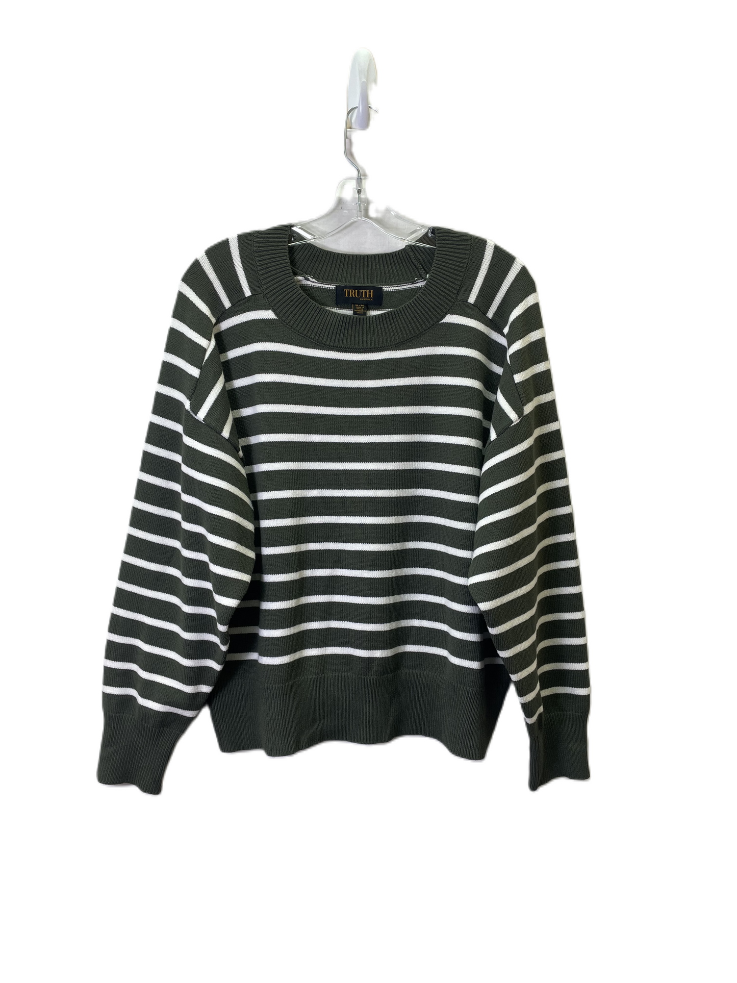 Sweater By Truth In Green & White, Size: Xl