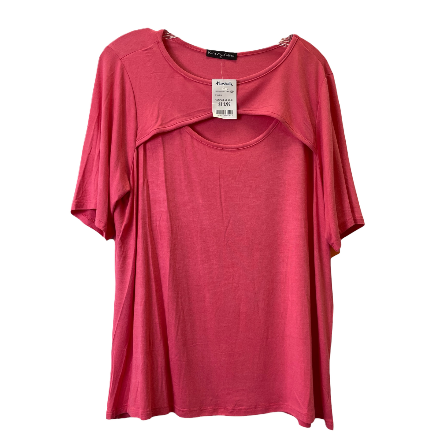 Pink Top Short Sleeve By Kim & Cami, Size: 1x