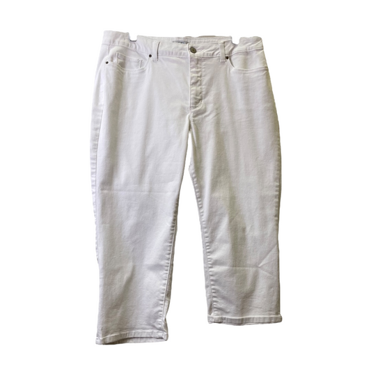 White Jeans Cropped By Croft And Barrow, Size: 16