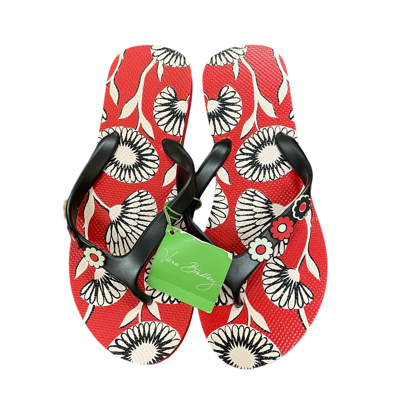 Red Sandals Flip Flops By Vera Bradley, Size: 8